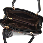 Elegant Designer Crossbody Handbag with Fur Pom-Pom | OWNLUXE