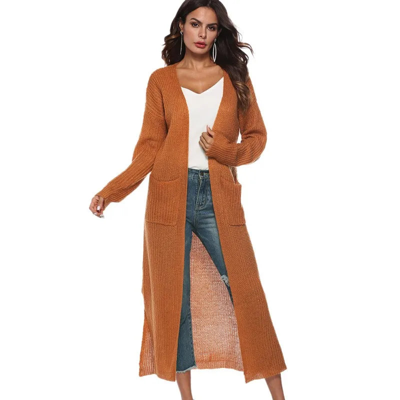 Women's Long Open-Front Cardigan – Chic & Comfortable for Spring/Autumn 🍂