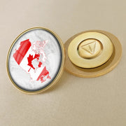 Canada Map Flag National Emblem Brooch - Lapel Pin Badge for Clothing & Official Use