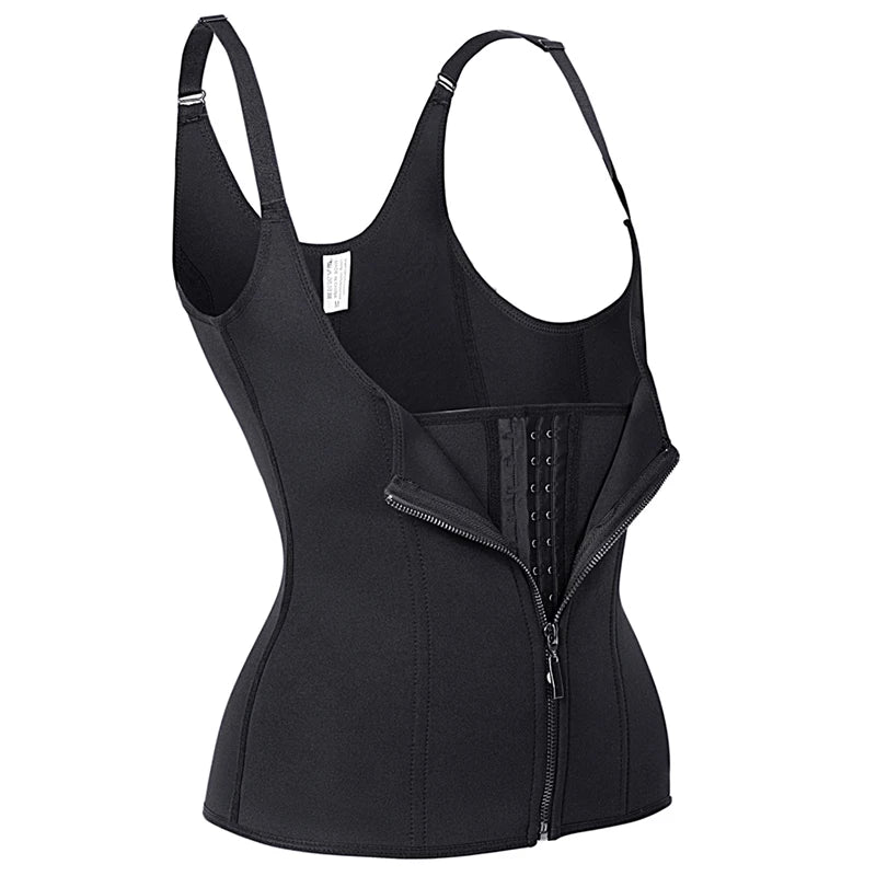 Women Waist Trainer Vest with Zipper & Sauna Effect