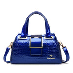 Load image into Gallery viewer, Women’s Patent Leather Shoulder Bag – Alligator Pattern Tote
