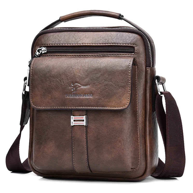 Men's Soft PU Leather Crossbody Bag - Casual Everyday Wear