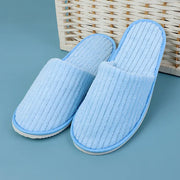 Disposable Hotel Spa Slippers – 5 Pairs Plush Cotton Slides