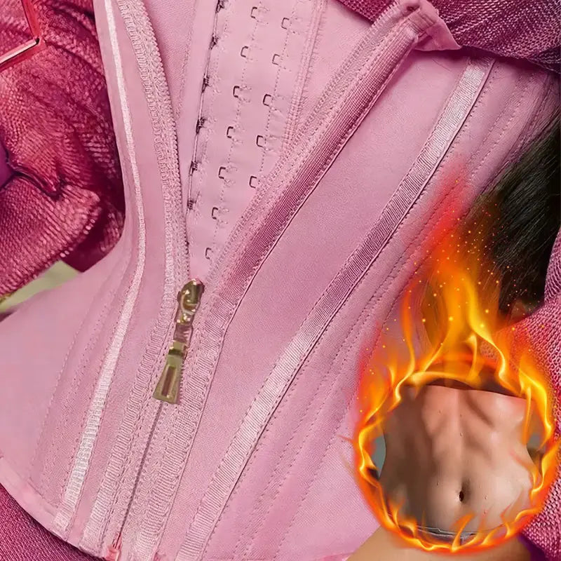 Breathable Zip-Front Waist Trainer Corset - Medium Control Shapewear