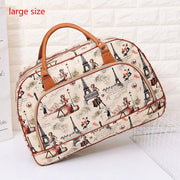 Women's PU Leather Travel Duffle Bag – Geometric Design Weekender
