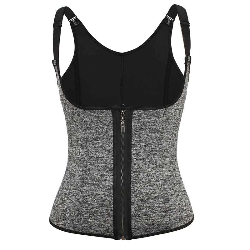 Women Waist Trainer Vest with Zipper & Sauna Effect