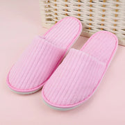 Disposable Hotel Spa Slippers – 5 Pairs Plush Cotton Slides