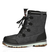 Unisex Plush-Lined Midi Winter Boots - Leather & Grip