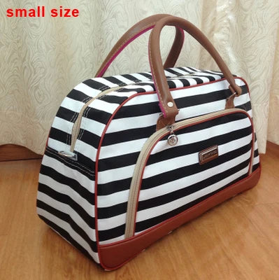 Women's PU Leather Travel Duffle Bag – Geometric Design Weekender