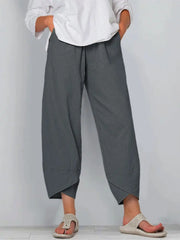 Women's Vintage Print Cargo Pants - High Waist Straight Leg Trousers