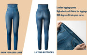 Faux Denim Leggings - High Waist Tummy Control Jeggings