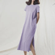 Short-Sleeve Cotton Midi Dress | OWNLUXE
