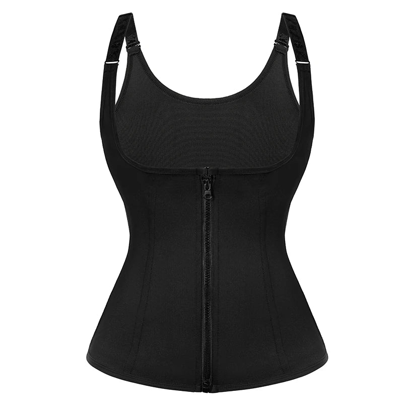 Women Waist Trainer Vest with Zipper & Sauna Effect