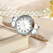 Women’s Leather Strap Quartz Watch – Minimalist Design