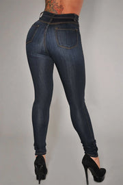 High-Waist Push-Up Jeans - Stretch Skinny Mom Jeans for Women