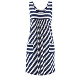 Load image into Gallery viewer, Casual Women&#39;s Striped Jersey Dress with Pockets
