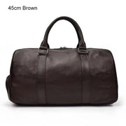 Vintage Leather Travel Duffle Bag – 100% Genuine Cowhide with Laptop Compartment