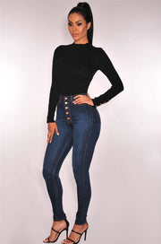 High-Waist Push-Up Jeans - Stretch Skinny Mom Jeans for Women