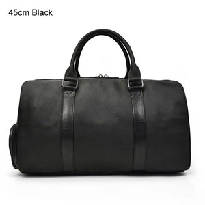 Vintage Leather Travel Duffle – 100% Cowhide | Sac de Voyage en Cuir Véritable