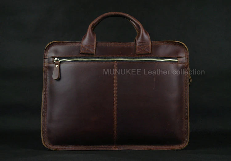 Genuine Cowhide Leather Men's Briefcase - 15" Laptop Business Bag | OWNLUXE