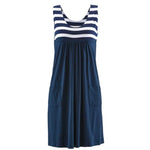 Load image into Gallery viewer, Casual Women&#39;s Striped Jersey Dress with Pockets
