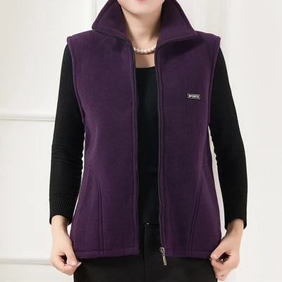 Extended-Size Vest Sleeveless Zip-Up Jacket | OWNLUXE