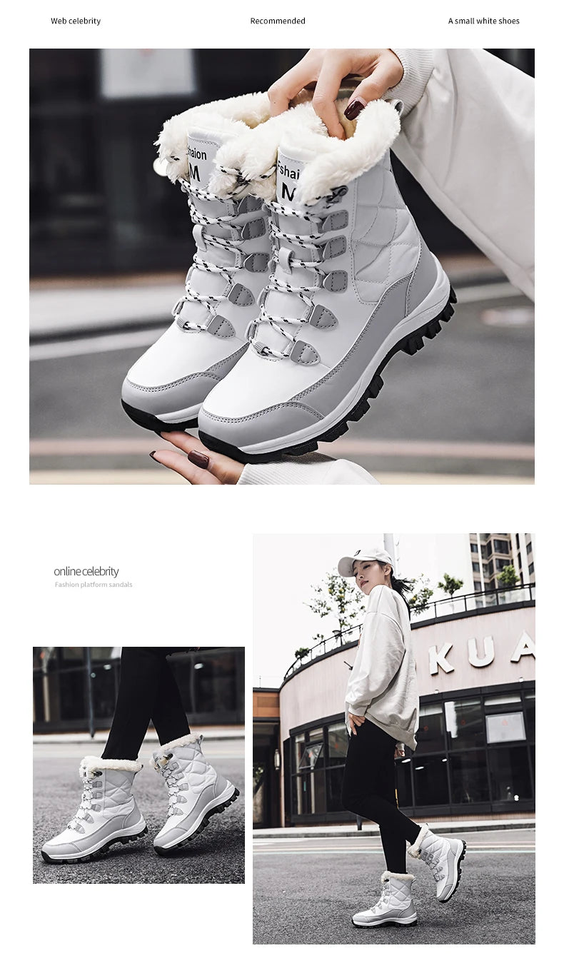 Plush Lined Ankle Snow Boots – Warm Grip Winter Style
