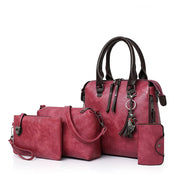 4-Piece Luxury Tassel Handbag Set - Premium Vegan Leather Shoulder Bag Collection | OWNLUXE