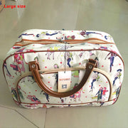 Women's PU Leather Travel Duffle Bag – Geometric Design Weekender