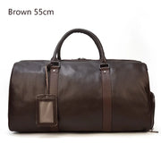 Vintage Leather Travel Duffle Bag – 100% Genuine Cowhide with Laptop Compartment