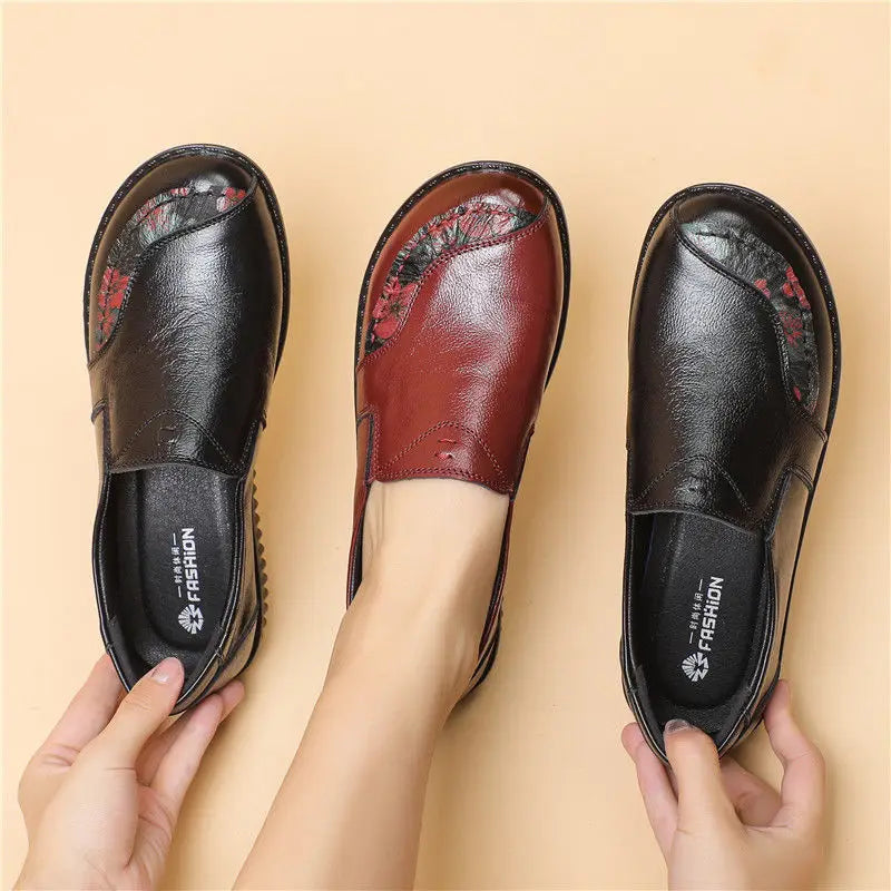 Women's Leather Vintage Loafers (Wb134 Black A) – Shop at OWNLUXE