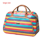 Women's PU Leather Travel Duffle Bag – Geometric Design Weekender