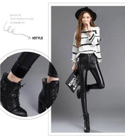 Faux Leather Leggings – High Waist Shiny Stretch