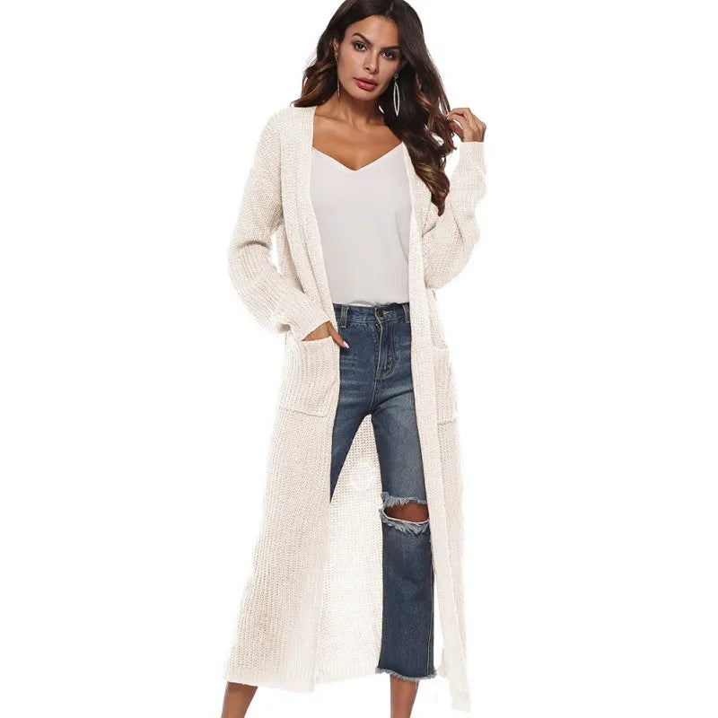 Women's Long Open-Front Cardigan – Chic & Comfortable for Spring/Autumn 🍂