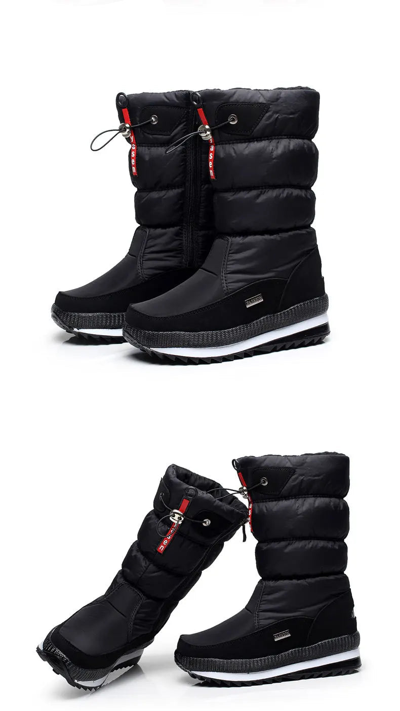 Mid-Calf Platform Snow Boots / Bottes de neige mi-mollet à plateforme