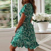 Mini Floral Print V-Neck Dress | OWNLUXE