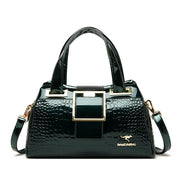 Women’s Patent Leather Shoulder Bag – Alligator Pattern Tote