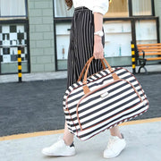 Women's PU Leather Travel Duffle Bag – Geometric Design Weekender