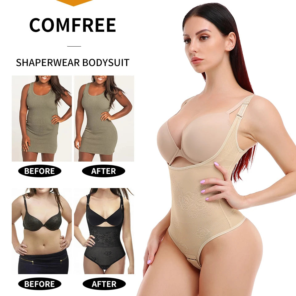 Shapewear Bodysuit - Tummy Control Thong Body Shaper for Women