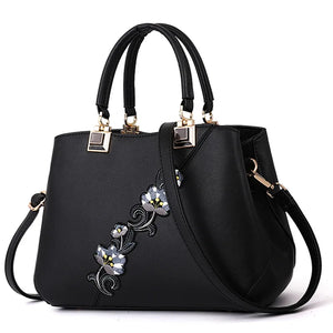 Embroidered PU Leather Shoulder Bag – Elegant & Versatile | Sac d’Épaule en Cuir PU Brodé – Élégant & Polyvalent