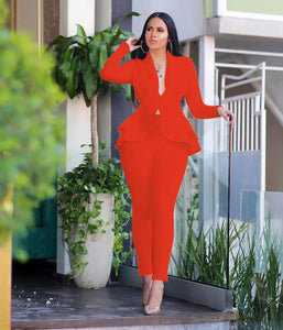 ✨ Women’s Winter 2-Piece Set – Knee-Length Hollow-Out Shirt & Full-Length Pants | Ensemble 2 pièces d’hiver pour femme – Chemise mi-longue ajourée et pantalon long