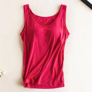 Women’s Padded Camisole with Built-In Bra – Modal Stretch Tank
