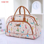 Women's PU Leather Travel Duffle Bag – Geometric Design Weekender