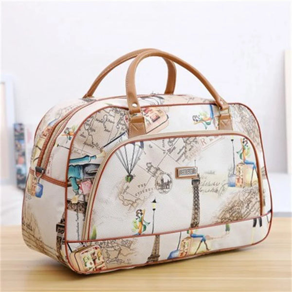 Faux Leather Large-Capacity Zip-Up Travel Bag – Shop at OWNLUXE