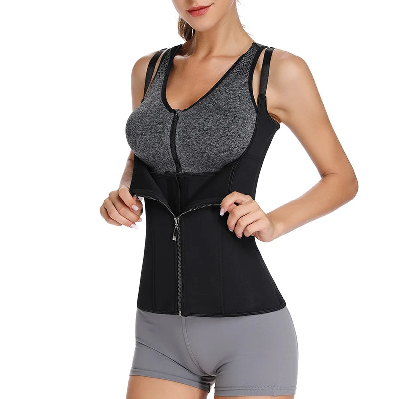 Women’s Waist Trainer Corset Vest – Firm Slimming Sauna Top
