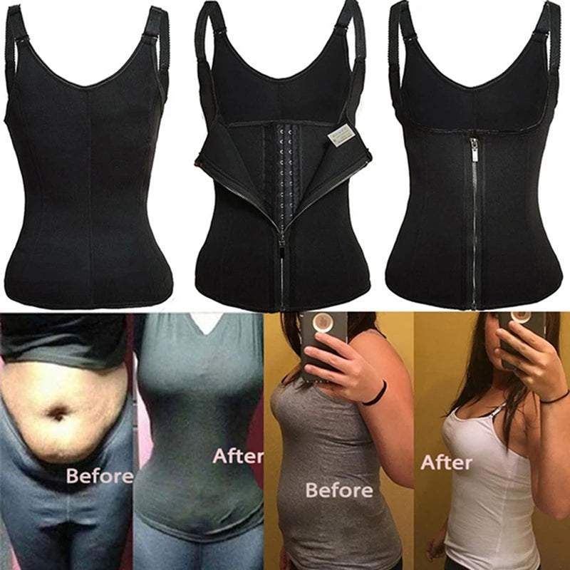 Women’s Waist Trainer Corset Vest – Firm Slimming Sauna Top