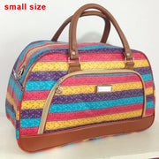 Women's PU Leather Travel Duffle Bag – Geometric Design Weekender