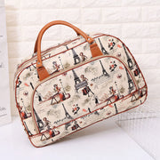 Women's PU Leather Travel Duffle Bag – Geometric Design Weekender
