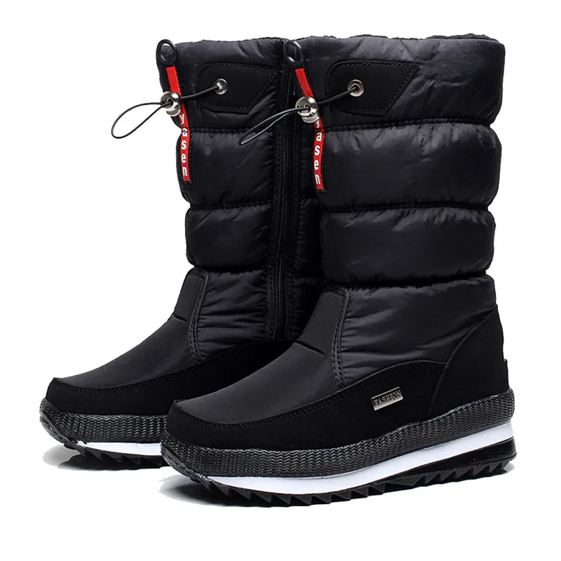 Mid-Calf Platform Snow Boots / Bottes de neige mi-mollet à plateforme