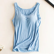 Women’s Padded Camisole with Built-In Bra – Modal Stretch Tank